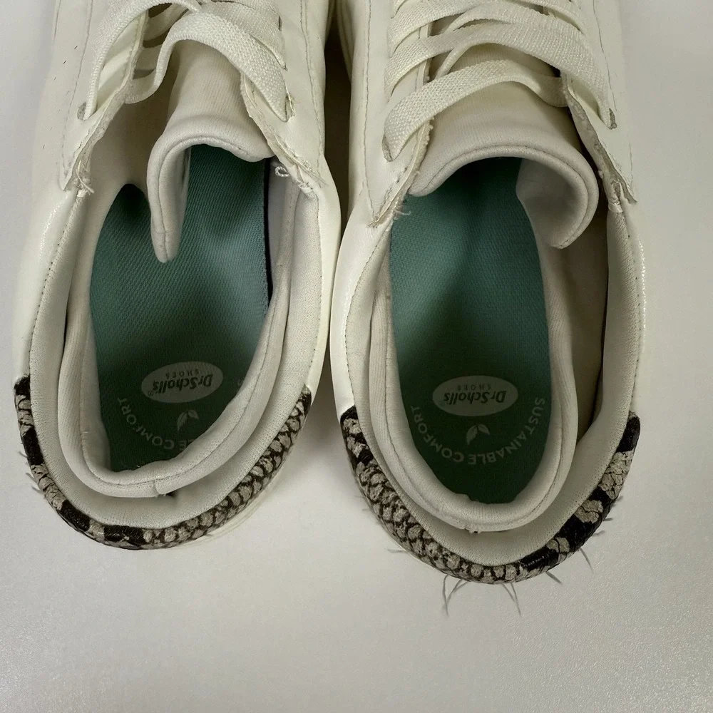 Dr. Scholls Shoes Womens 8 M‎ Wink Lace Up Sneakers White Faux Leather